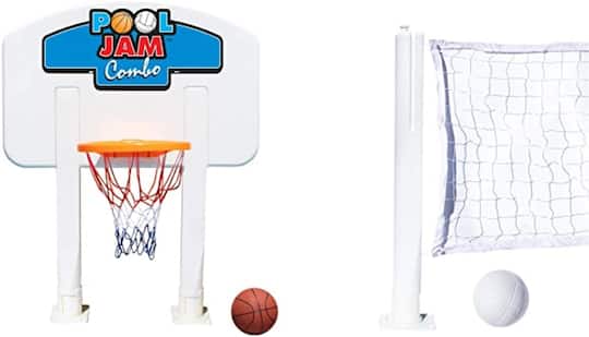 Swim Central 30ft. Pool Jam Combo Basketball & Volleyball Swimming Pool Game